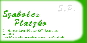 szabolcs platzko business card